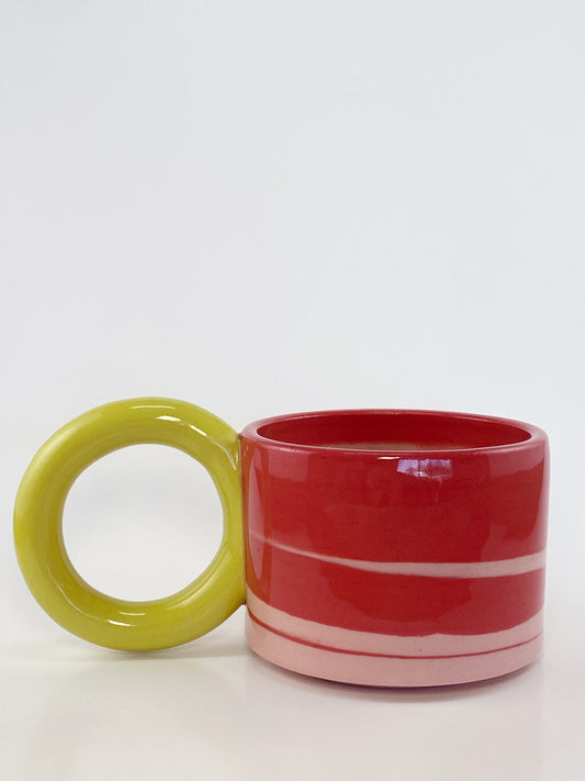 Tricolor Mug - Yellow, Red, Pink