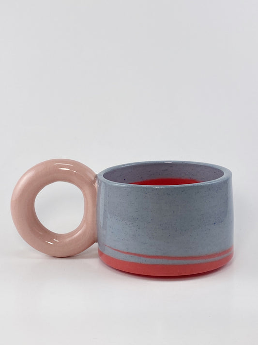 Tricolor Mug - Pink, Blue, Red