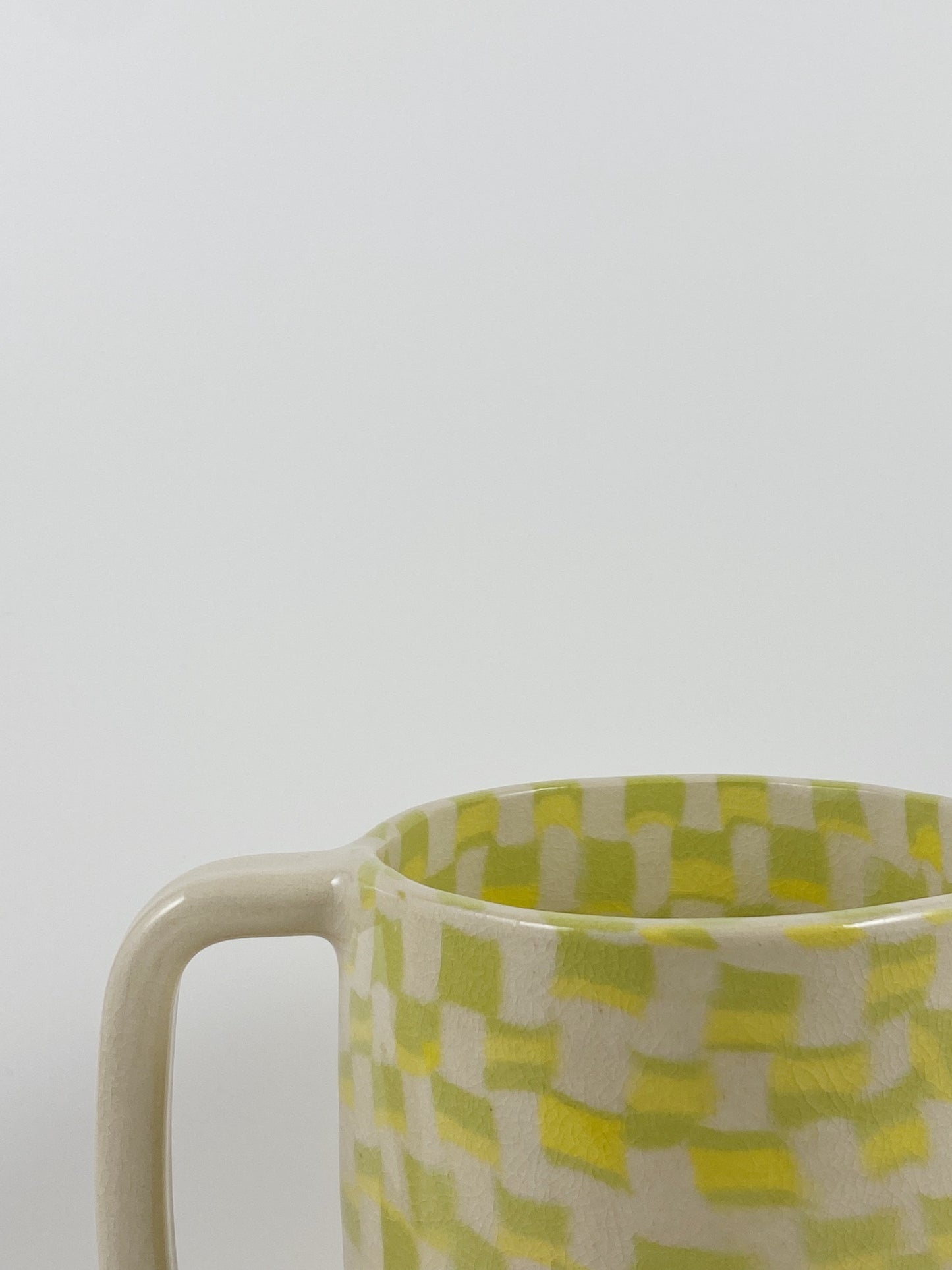 Checkered Square Mug - Yellow/Chartreuse
