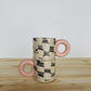 Checkered Espresso Mug - Pink & Black